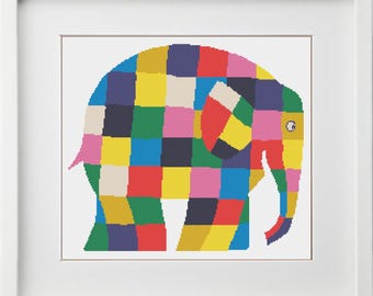 cross stitch pattern elephant, Buy One Get One FREE, counted cross stitch, immediate download, chart, PDF, REF 102/Elephant