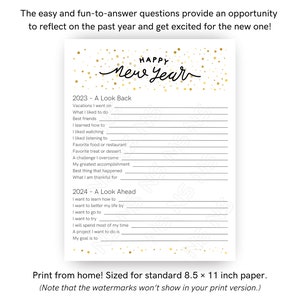 New Year's Eve Printable Time Capsule 2023 Year in Review 2024 ...