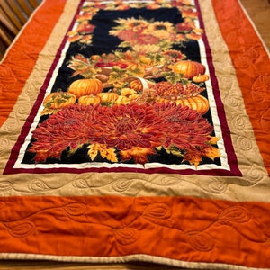 Beautiful Fall quilted table runner or wall hanging 38 x 56