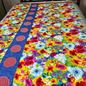 Twin Bed or Lap Quilt - 55” x 69” Unique Handmade Quilt