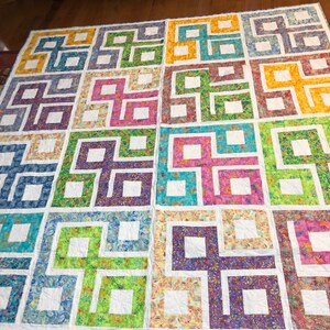 Destination quilt 80 x 80 Bold Compass inspired Patchwork