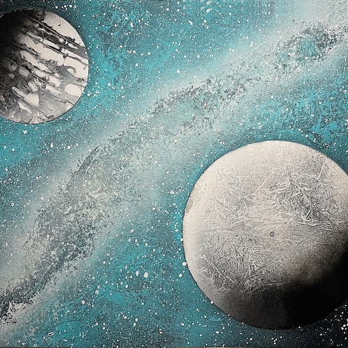 Orange and Blue Planet - Etsy