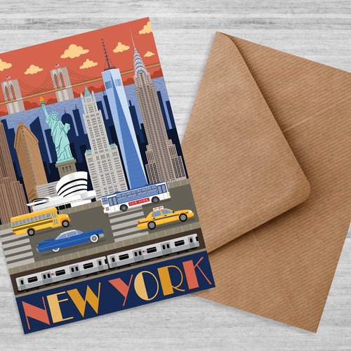 New York Greetings Card NYC Birthday Gifts Etsy