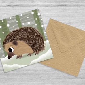 Erizo de invierno (tarjeta de felicitación)