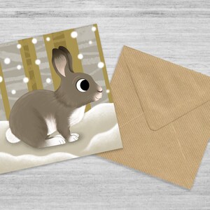 Lapin d'hiver (carte de voeux)