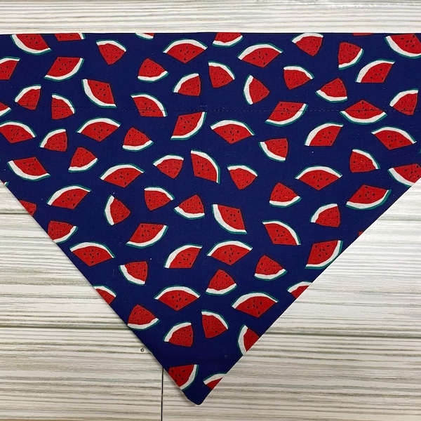 CUSTOM Sweet Summertime Red Watermelon (Over the Collar) Dog/Cat Bandana