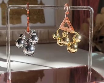 Gold Silver Plated Mouse Ball Earrings