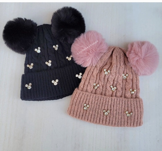 Bling Beanie: Pom Pom Rhinestone Knit Hat - Etsy display picture 2