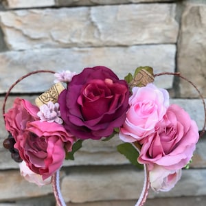 Rose dream ears| rose mouse ears| floral mouse ears | mouse floral ears| mouse ears| floral ears| flower ears| autumn ears| flower headband