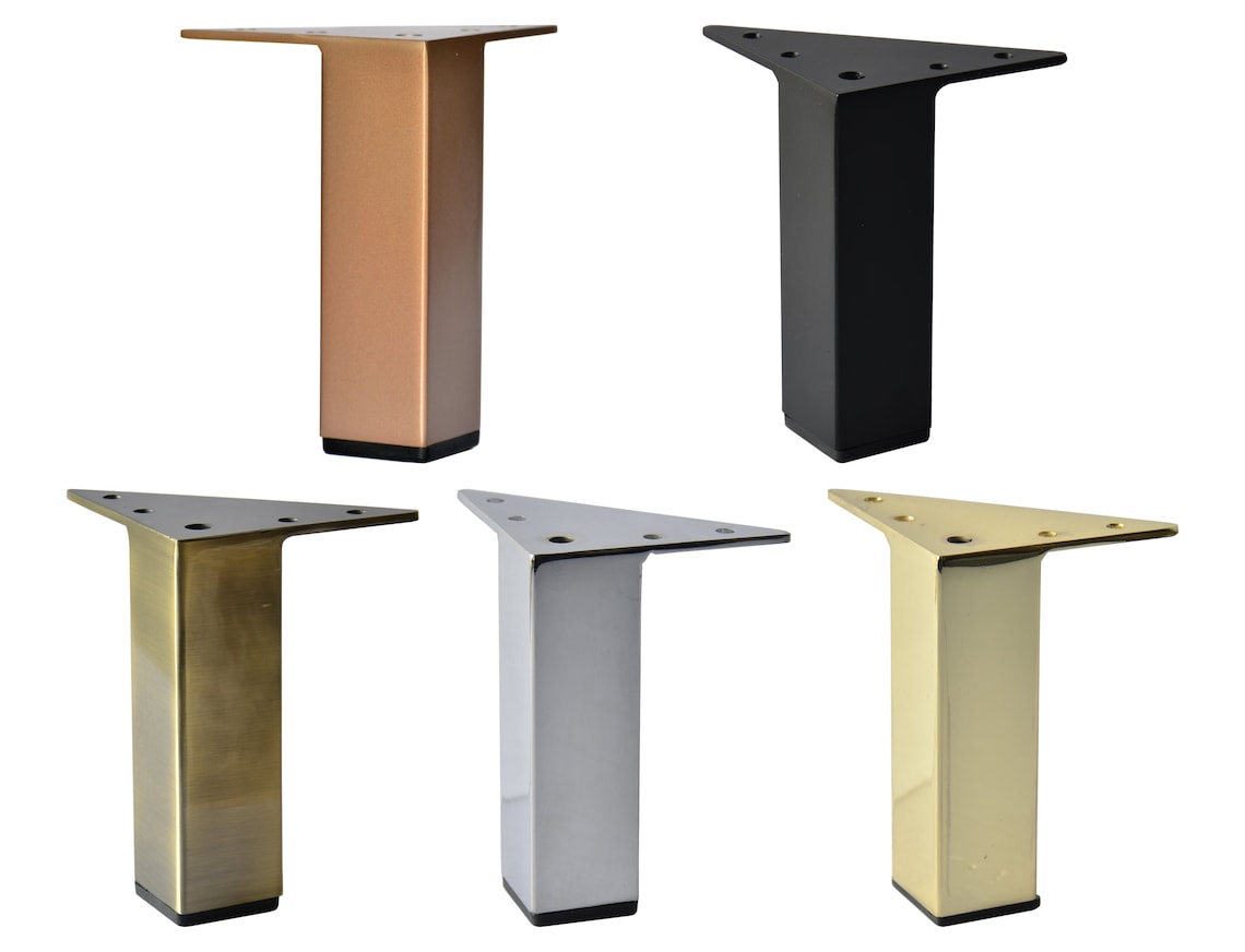 Metal Furniture legs 3 Finishes Chrome Shiny Brass Black Etsy