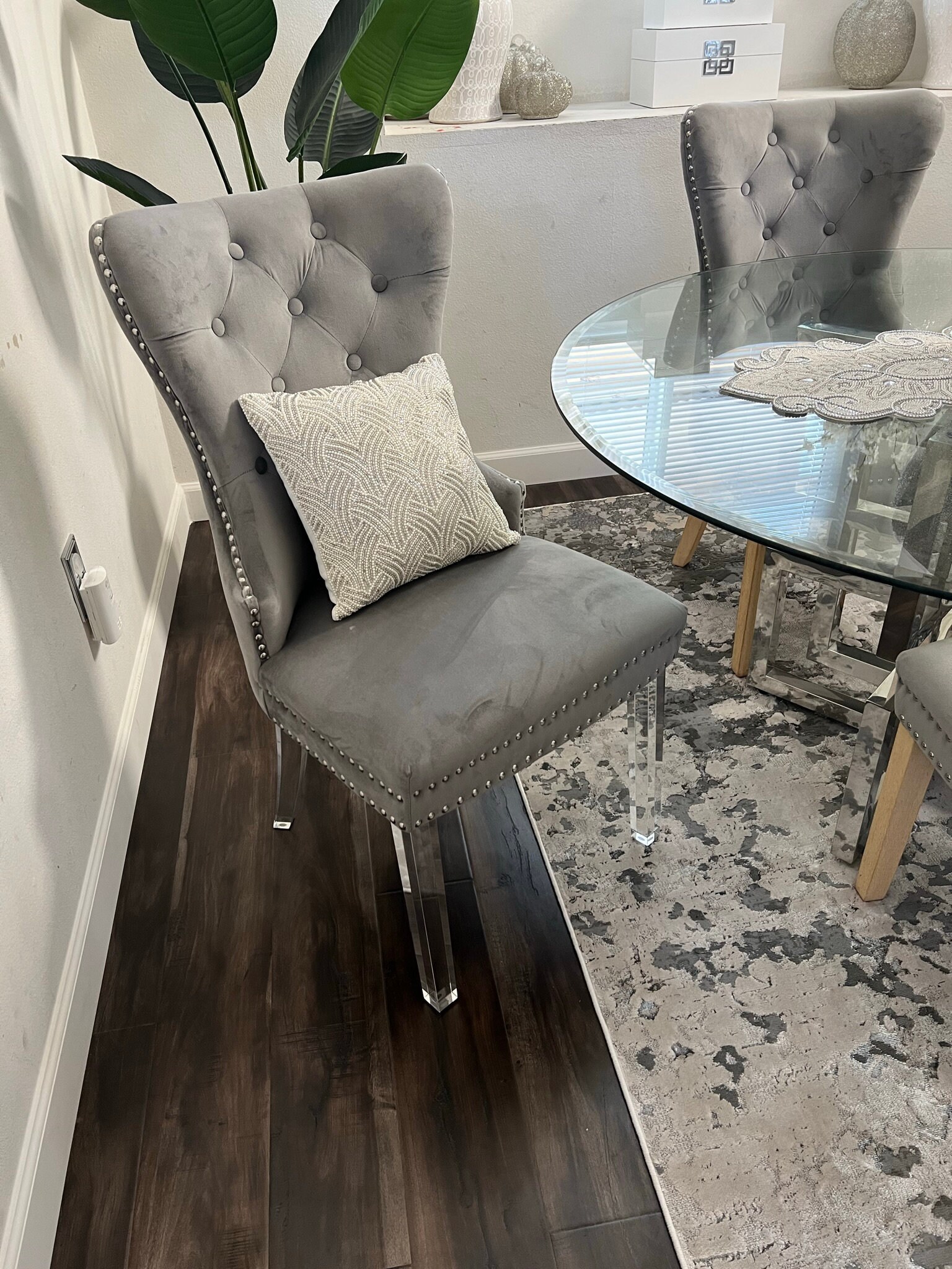 Lucite dining chairs with cushions sales