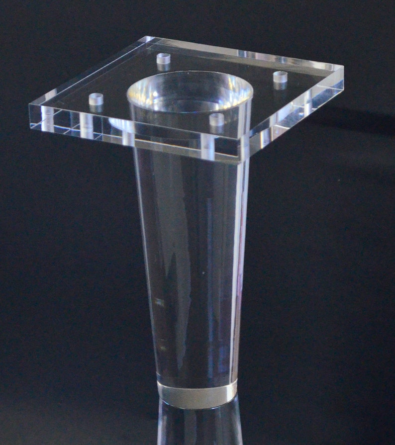 Acrylic Lucite Furniture Legs Large 5h Tapered Round Etsy