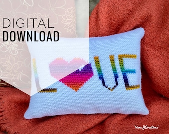The Love Pillow, Crochet Pattern, How to, DIY