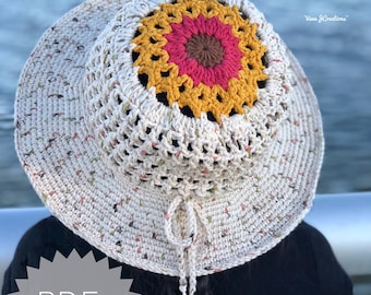 Dahalia Summer Hat, Crochet summer hat, Crochet hat, Summer hat, Mesh hat, Sun hat