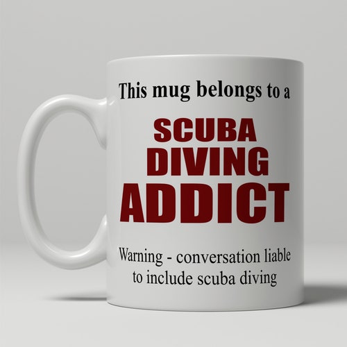 Funny Scuba Diver Gift Diving Coffee Mug Closer to Bottom Etsy