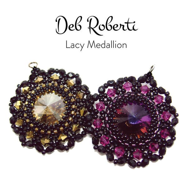 Lacy Medallion beaded pattern tutorial by Deb Roberti (digital download PDF pattern in English only)