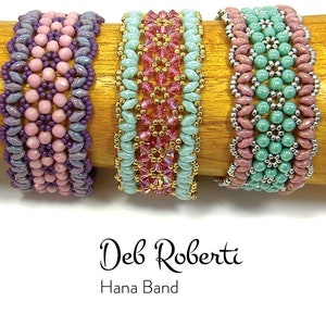 Hana Band beaded pattern tutorial by Deb Roberti (digital download PDF pattern in English only)