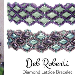 Diamond Lattice Bracelet beaded pattern tutorial by Deb Roberti digital download PDF pattern in English only image 1