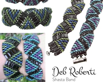 Shasta Band beaded pattern tutorial by Deb Roberti (digital download PDF pattern in English only)