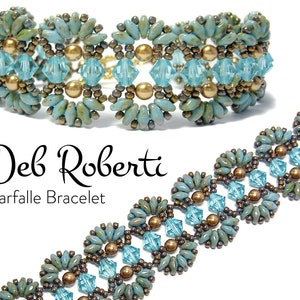 Farfalle Bracelet beaded pattern tutorial by Deb Roberti digital download PDF pattern in English only image 1