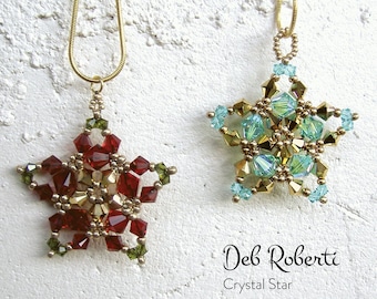 Crystal Star beaded pattern tutorial by Deb Roberti (digital download PDF pattern in English only)