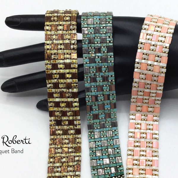 Parquet Band beaded pattern tutorial by Deb Roberti (digital download PDF pattern in English only)