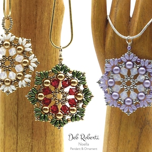 Noella Pendant & Ornament beaded pattern tutorial by Deb Roberti (digital download PDF pattern in English only)