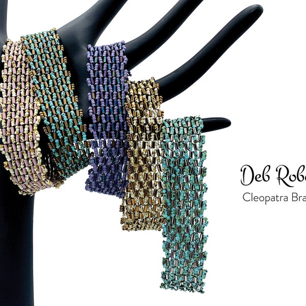 Cleopatra Bracelet beaded pattern tutorial by Deb Roberti (digital download PDF pattern in English only)