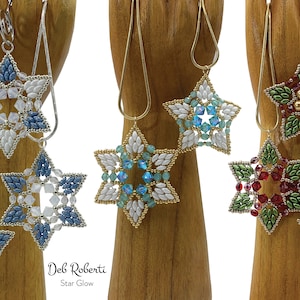 Star Glow beaded pattern tutorial by Deb Roberti (digital download PDF pattern in English only)