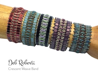 Tutoriel sur le modèle de perles Crescent Weave Band par Deb Roberti (téléchargement numérique du modèle PDF en anglais uniquement)