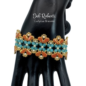 Curlycue Bracelet beaded pattern tutorial by Deb Roberti (digital download PDF pattern in English only)