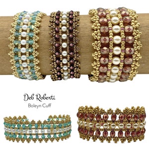 Boleyn Cuff beaded pattern tutorial by Deb Roberti (digital download PDF pattern in English only)