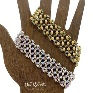 Bouclé Bracelet beaded pattern tutorial by Deb Roberti (digital download PDF pattern in English only)