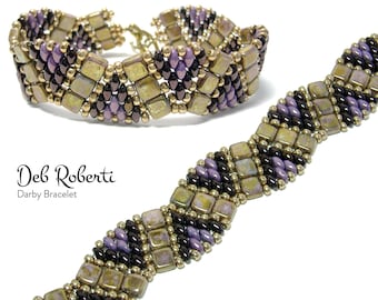Darby Bracelet beaded pattern tutorial by Deb Roberti (digital download PDF pattern in English only)