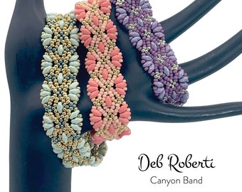 Canyon Band beaded pattern tutorial by Deb Roberti (digital download PDF pattern in English only)