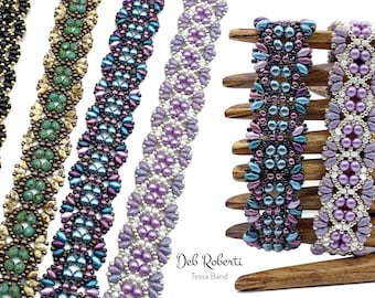 Tessa Band beaded pattern tutorial by Deb Roberti (digital download PDF pattern in English only)