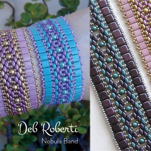 Nebula Band beaded pattern tutorial by Deb Roberti (digital download PDF pattern in English only)