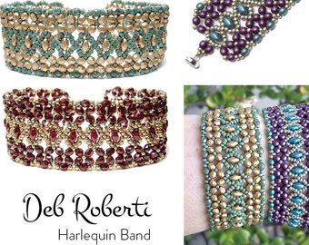 Harlekin Band Perlen-Muster Anleitung von Deb Roberti (digitaler Download PDF-Muster in Englisch)