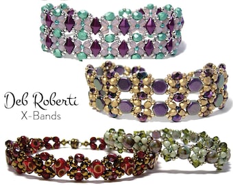 X-Bands beaded pattern tutorial by Deb Roberti (digital download PDF pattern in English only)