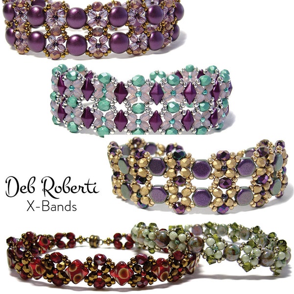 X-Bands beaded pattern tutorial by Deb Roberti (digital download PDF pattern in English only)