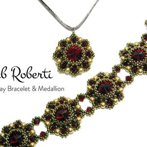 Holiday Bracelet & Medallion beaded pattern tutorial by Deb Roberti digital download PDF pattern in English only image 1