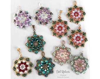 Joyeux Pendant & Ornament beaded pattern tutorial by Deb Roberti (digital download PDF pattern in English only)