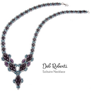 Tutoriel de modèle de collier de perles Solitaire par Deb Roberti téléchargement numérique du modèle PDF en anglais uniquement image 2