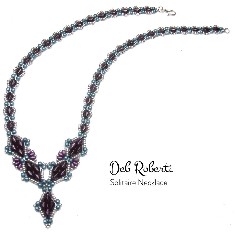 Tutoriel de modèle de collier de perles Solitaire par Deb Roberti téléchargement numérique du modèle PDF en anglais uniquement image 2