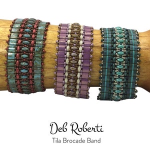 Tila Brocade Band beaded pattern tutorial by Deb Roberti (digital download PDF pattern in English only)