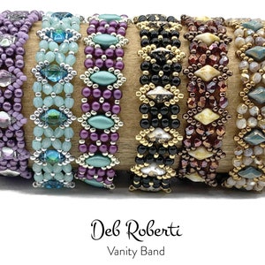 Vanity Band beaded pattern tutorial by Deb Roberti (digital download PDF pattern in English only)