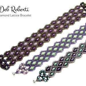 Diamond Lattice Bracelet beaded pattern tutorial by Deb Roberti digital download PDF pattern in English only image 3