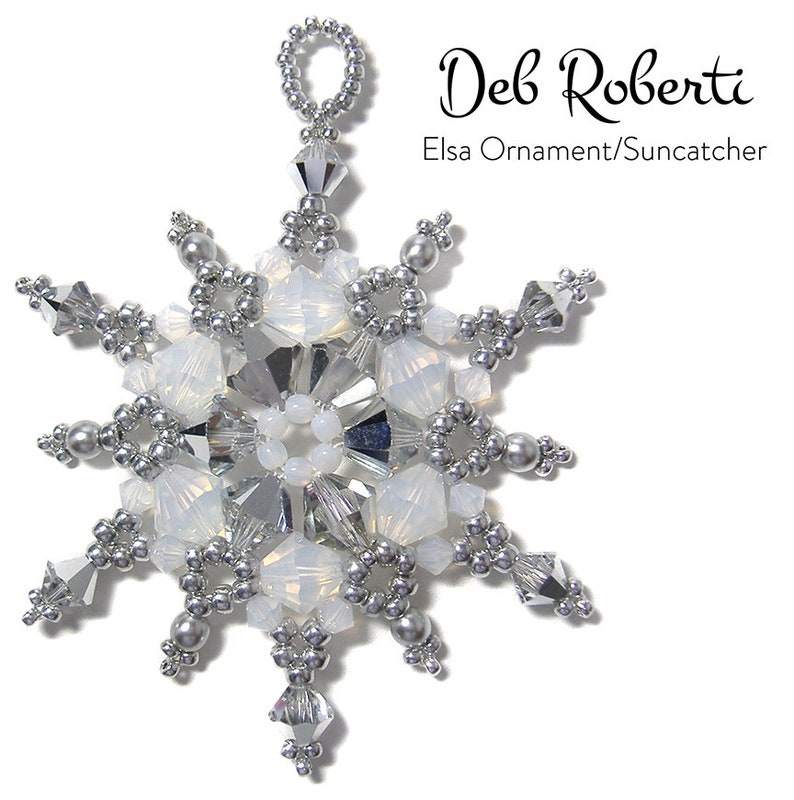 Elsa Ornament/Suncatcher beaded pattern tutorial by Deb Roberti digital download PDF pattern in English only image 4