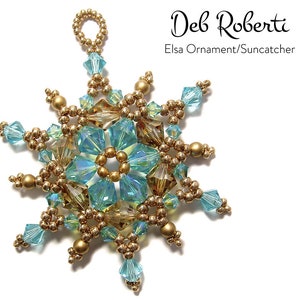 Elsa Ornament/Suncatcher beaded pattern tutorial by Deb Roberti digital download PDF pattern in English only image 2