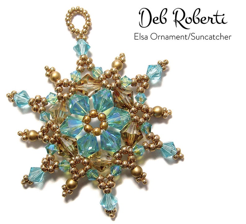 Elsa Ornament/Suncatcher beaded pattern tutorial by Deb Roberti digital download PDF pattern in English only image 2